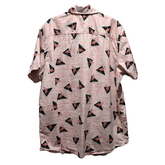 Urban Pipeline Pink Flamingo Graphic Button Ultimate Shirt XL - Picture 2 of 7